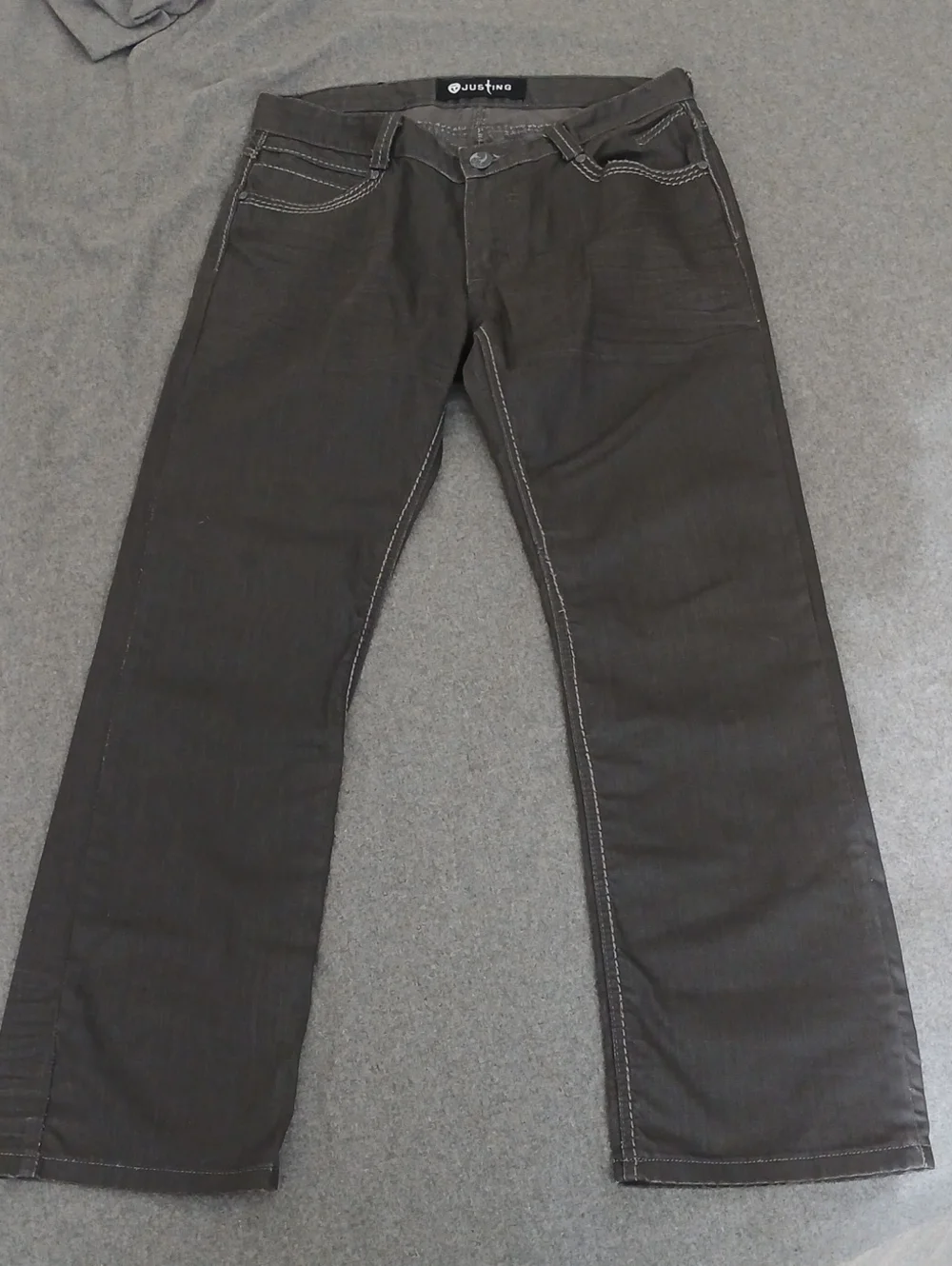 Justing Men’s Bootcut Jeans in Dark gray waxed cotton 34x31